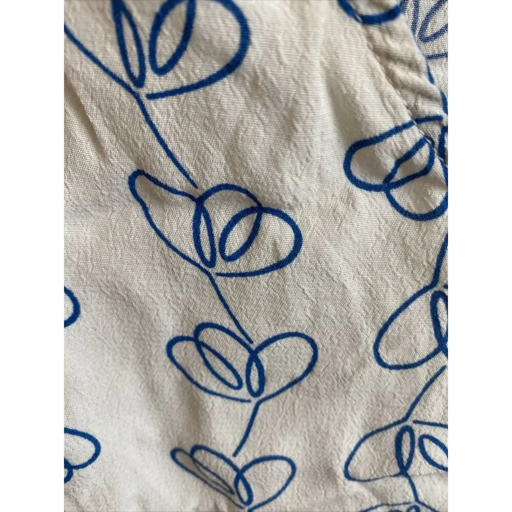Boden Victoria Ivory Blue Climbing Vines Heart Print Top Blouse Size US 4 - Picture 5 of 10